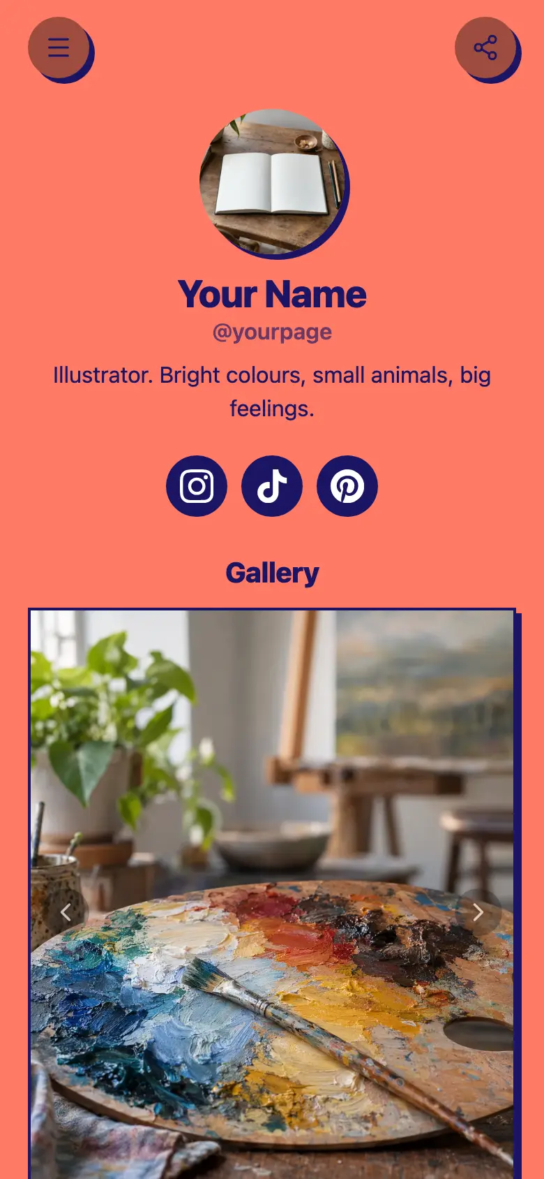 The Artist & Illustrator template