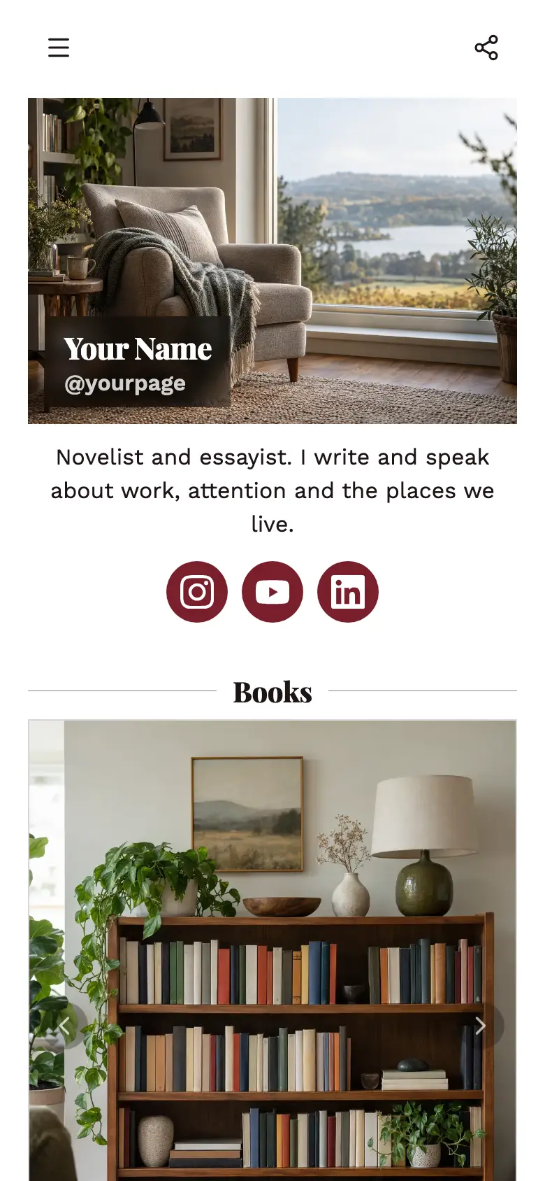 The Author & Speaker template