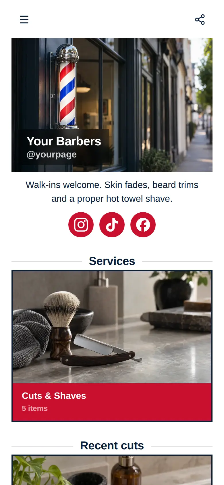 The Barber Shop template