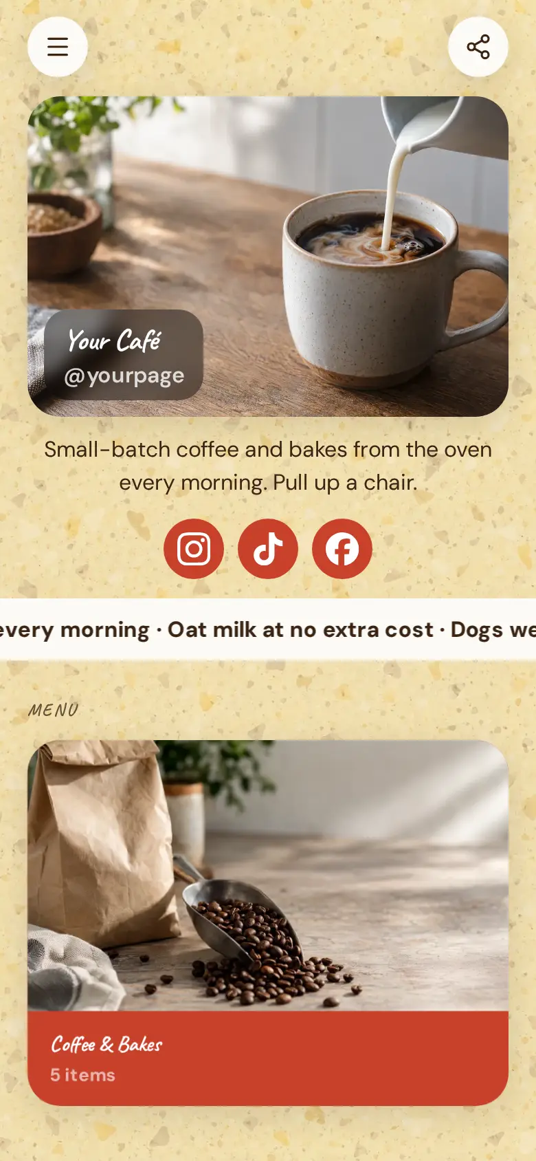 The Café & Bakery template