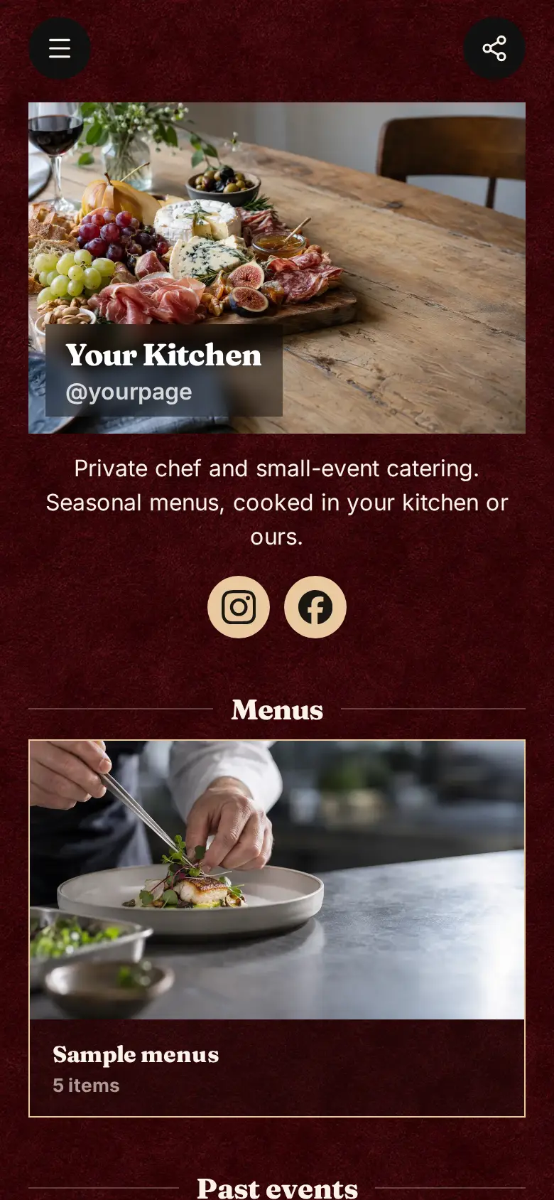 The Caterer & Private Chef template