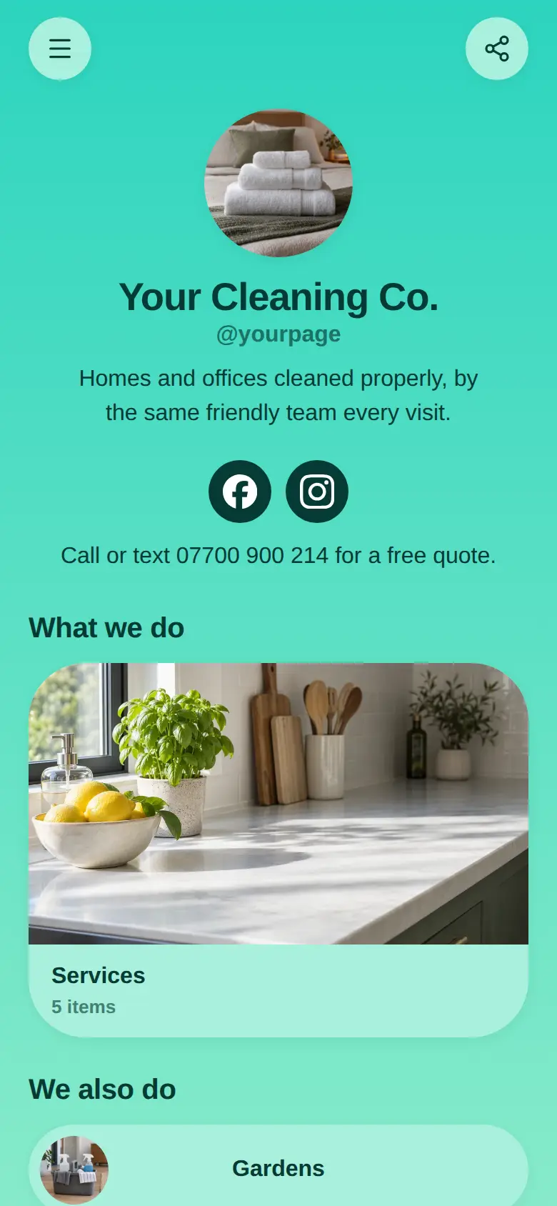 The Cleaning Service template