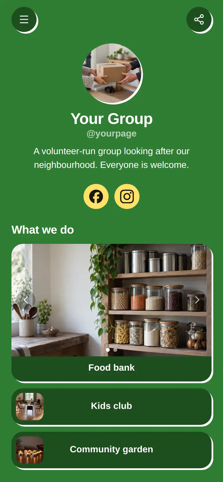 The Community & Nonprofit template