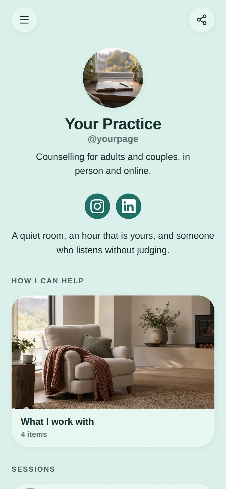 The Counselling & Therapy template