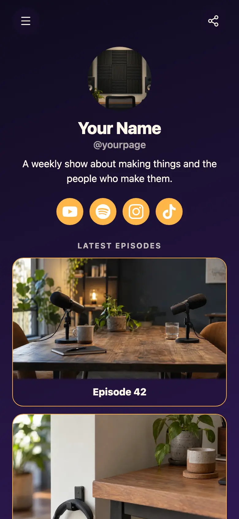 The YouTuber & Podcaster template