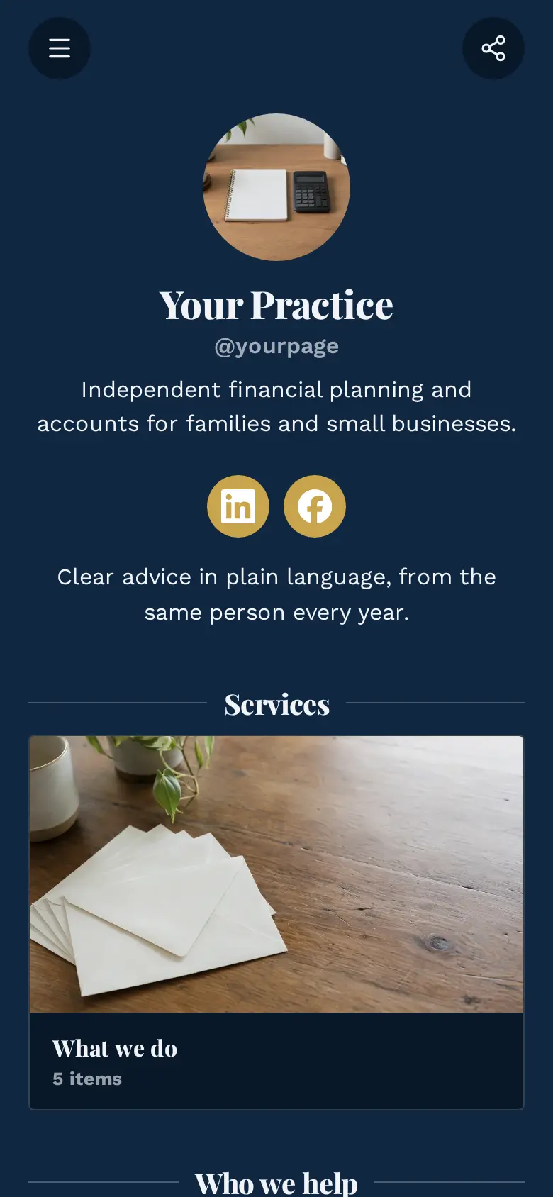 The Financial Advisor template