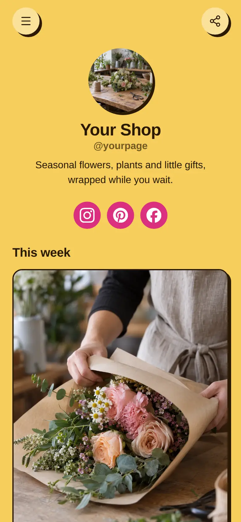 The Florist & Local Shop template