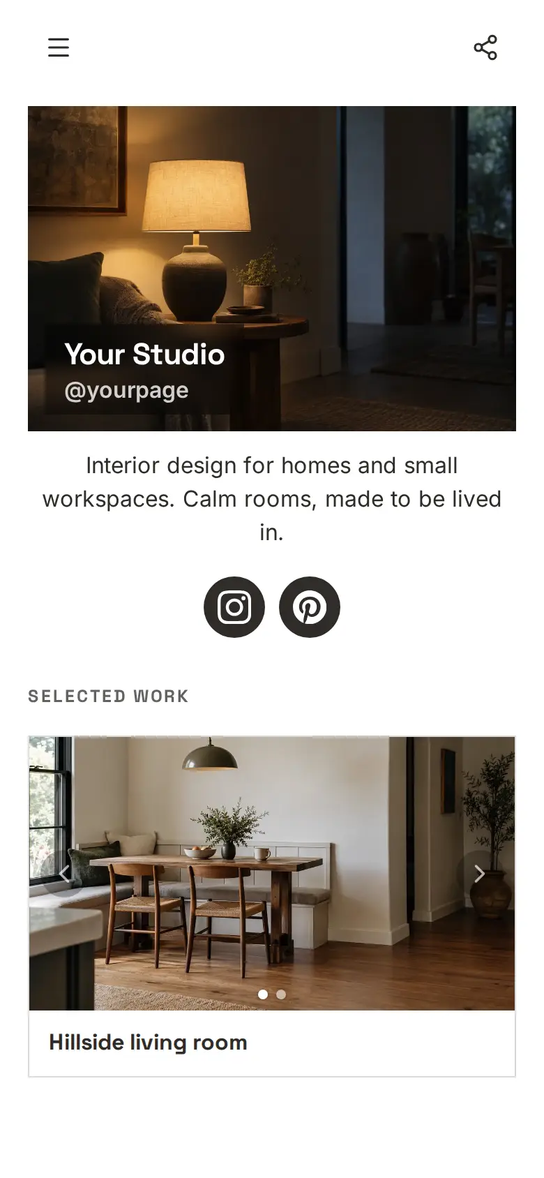 The Interior Design Studio template