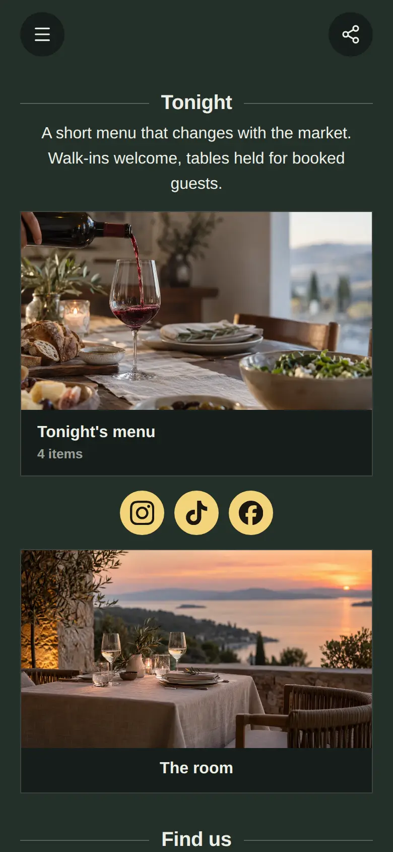 The Menu Board template