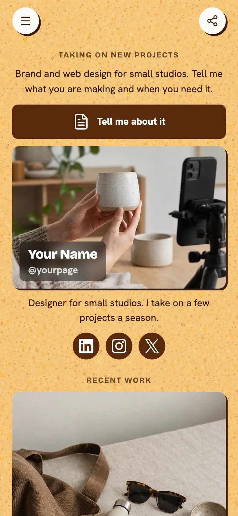 The Work With Me template
